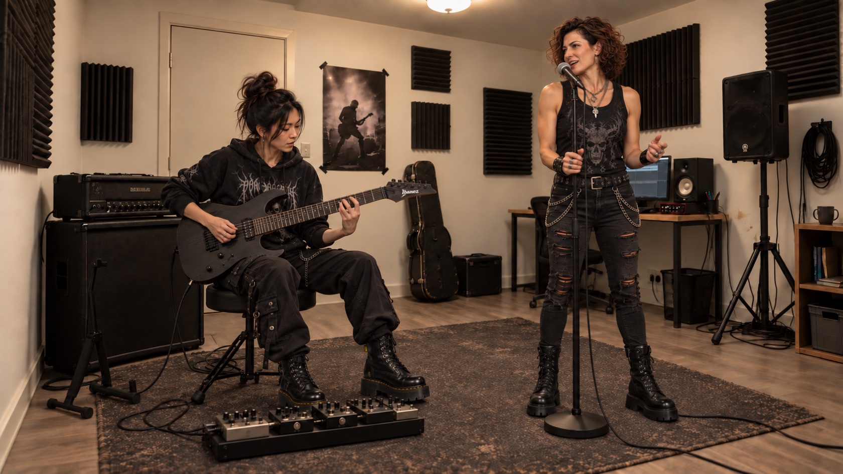 Kolinko campaign scene: colleagues discovering a shared passion for music